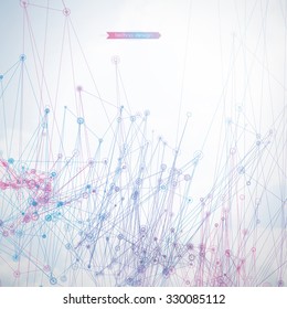 Abstract Geometric Polygonal Shape. Futuristic Technology Vector Science Background. Connecting Dots and Lines Structure