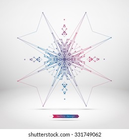 Abstract Geometric Polygonal Shape. Futuristic Technology Vector Science Background. Connecting Dots and Lines Structure