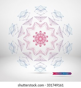 Abstract Geometric Polygonal Shape. Futuristic Technology Vector Science Background. Connecting Dots and Lines Structure