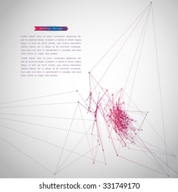Abstract Geometric Polygonal Shape. Futuristic Technology Vector Science Background. Connecting Dots and Lines Structure