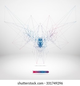 Abstract Geometric Polygonal Shape. Futuristic Technology Vector Science Background. Connecting Dots and Lines Structure