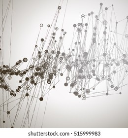 Abstract Geometric Polygonal Shape. Futuristic Technology Vector Science Background. Connecting Dots and Lines Structure