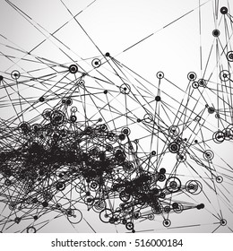 Abstract Geometric Polygonal Shape. Futuristic Technology Vector Science Background. Connecting Dots and Lines Structure