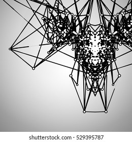 Abstract Geometric Polygonal Shape. Futuristic Technology Vector Science Background. Connecting Dots and Lines Structure.
