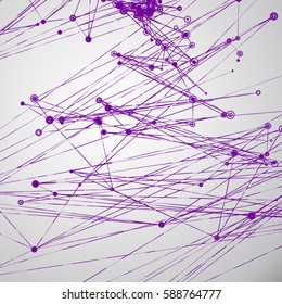 Abstract Geometric Polygonal Shape. Futuristic Technology Vector Science Background. Connecting Dots and Lines Structure