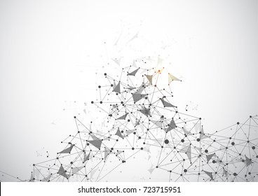 Abstract geometric Polygonal Space Background with Connecting Dots and Lines. Vector illustration