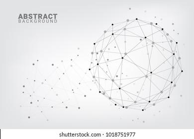 Abstract geometric polygonal technology background. Global digital internet connections with dots and lines. Scientific vector illustrations.