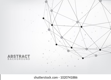 Abstract geometric polygonal technology background. Global digital internet connections with dots and lines. Scientific vector illustrations.