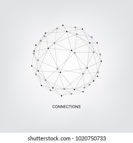 Abstract geometric polygonal technology background. Global digital internet connections with dots and lines. vector illustrations eps 10.