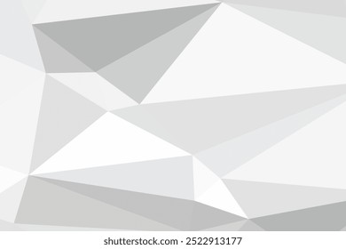 Abstract geometric polygonal white background with various shades of white, featuring sharp triangular shapes and a dynamic