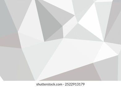 Abstract geometric polygonal white background with various shades of white, featuring sharp triangular shapes and a dynamic