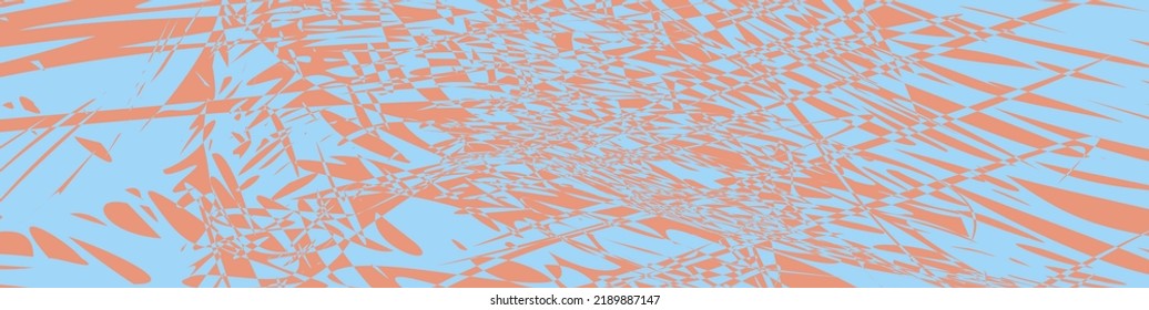 Abstract geometric polygons made of blue spots on a calming coral background. Composition in the form of a chaotic arbitrary pattern. Vector illustration, EPS 10.