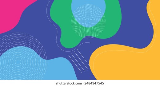 Abstract geometric pop art background with wave pattern. Vector pattern. overlay geometric design of trendy Memphis 80s-90s style