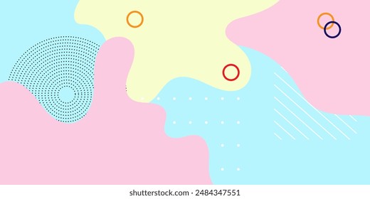 Abstract geometric pop art background with wave pattern. Vector pattern. overlay geometric design of trendy Memphis 80s-90s style