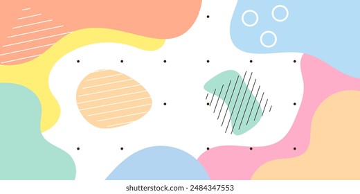 Abstrakter geometrischer Pop-Art-Hintergrund mit Wellenmuster. Vektorgrafik-Muster. Overlay-geometrisches Design des trendigen Memphis 80er-90er-Jahre-Stil