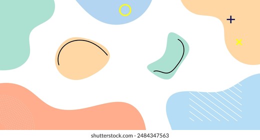 Abstract geometric pop art background with wave pattern. Vector pattern. overlay geometric design of trendy Memphis 80s-90s style