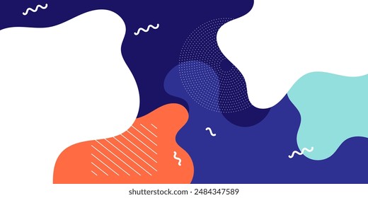 Abstract geometric pop art background with wave pattern. Vector pattern. overlay geometric design of trendy Memphis 80s-90s style