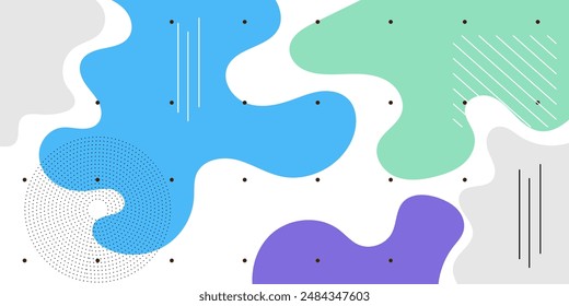 Abstract geometric pop art background with wave pattern. Vector pattern. overlay geometric design of trendy Memphis 80s-90s style