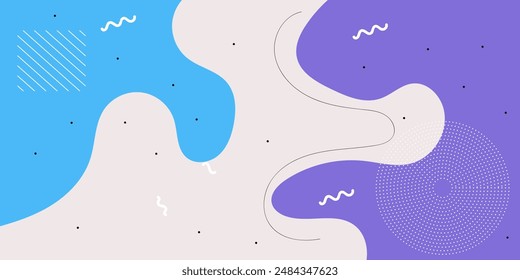 Abstract geometric pop art background with wave pattern. Vector pattern. overlay geometric design of trendy Memphis 80s-90s style