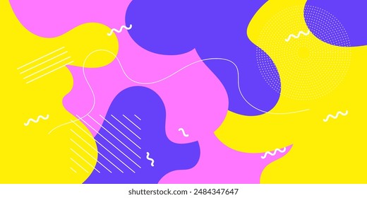 Abstractas fondo de arte pop geométrico con patrón de onda. Patrón de Vector. superposición de diseño geométrico de moda estilo Memphis 80s-90s