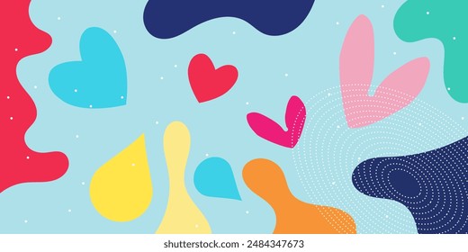 Abstract geometric pop art background with wave pattern. Vector pattern. overlay geometric design of trendy Memphis 80s-90s style
