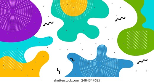 Abstract geometric pop art background with wave pattern. Vector pattern. overlay geometric design of trendy Memphis 80s-90s style