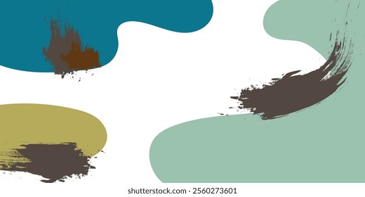 Abstract geometric pop art background with wave pattern and ink brush stroke. Vector pattern. overlay geometric design of trendy Memphis 80s-90s style