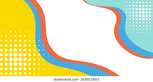 Abstract geometric pop art background with wave pattern. Vector pattern. overlay geometric design of trendy Memphis 80s-90s style