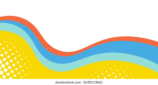 Abstract geometric pop art background with wave pattern. Vector pattern. overlay geometric design of trendy Memphis 80s-90s style