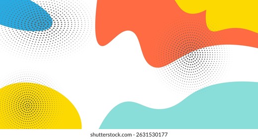 Abstract geometric pop art background with wave pattern. Vector pattern. overlay geometric design of trendy Memphis 80s-90s style