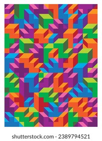 Abstract geometric poster, 3d cubic concept background illustration, Applicable for brochures, posters, covers and banners.