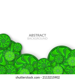 Abstract geometric poster background design with decorative green circles