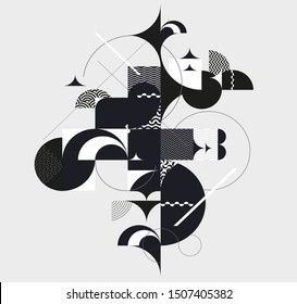 Abstract geometric  poster of circles and ovals