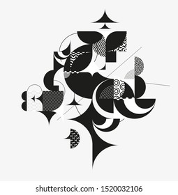 Abstract geometric  poster of circles and ovals