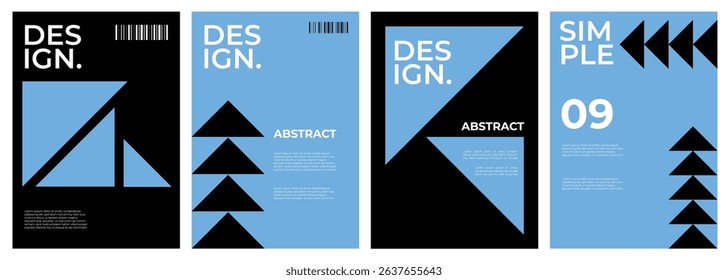 Abstract geometric poster and cover design for your business. Simple bundle flyer design
