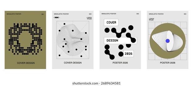 Diseño geométrico Abstractas de la cubierta del cartel. Forma geométrica. Elementos de diseño para póster, revista, portada de libro, folleto.