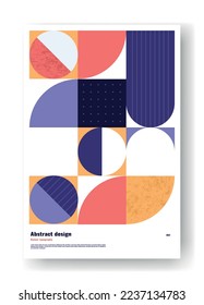 Abstract geometric poster. Design element for landing page. Graphic element for website. Minimalistic creativity and art, booklet and placard. Cartoon flat vector illustration