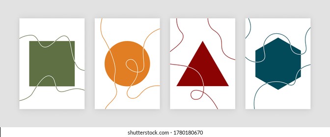 Abstract geometric poster design. Modern contemporary art cover templates minimalist style. Vector illustration.