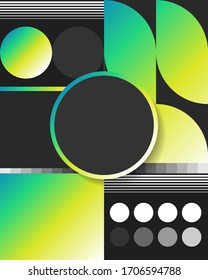 Plantilla de diseño de póster geométrico abstracto| Banner moderno con formas y degradados para su empresa