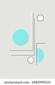Abstract geometric poster for home decoration and covering. Bauhaus contemporary vector art with colorful shapes