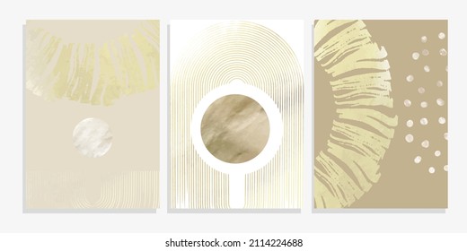 abstract geometric poster  mid-century modern style vector background set