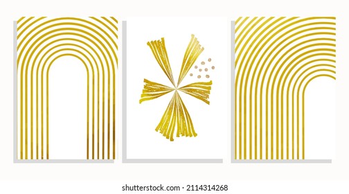 abstract geometric poster  mid-century modern style vector background set