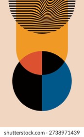 Abstract Geometric Poster with Modern Mid Century Shapes. Modern Abstract Geometric Art Poster Collection