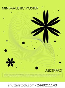 Abstract geometric poster. Trendy minimalistic card. Retro futuristic, y2k, bauhaus and minimalism. Modern geometry. Simple digital graphic. Typography artwork. Colorful ornament, vector illustration