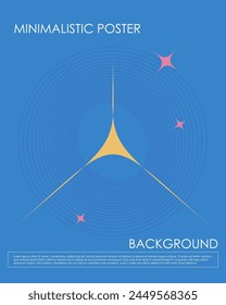 Abstract geometric poster. Trendy minimalistic card. Retro futuristic, y2k, bauhaus and minimalism. Modern geometry. Simple digital graphic. Typography artwork. Colorful ornament, vector illustration