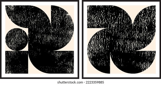 Abstract geometric poster and wall painting, graphic geometric shapes elements, living room poster, wall decoration. Modern Abstract Painting Artwork. Contemporary art.