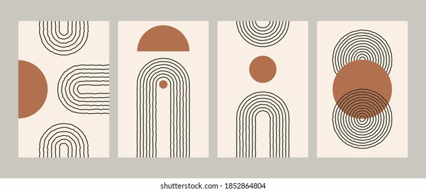 Abstract Geometric Posters Mid Century Line Stock Vector (Royalty Free ...