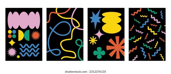Abstract geometric posters set