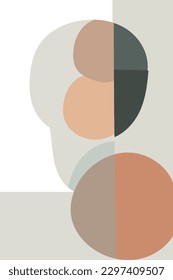 Abstract geometric prints for boho aesthetic interior. Home decor wall prints and Minimalist wall art concept vector