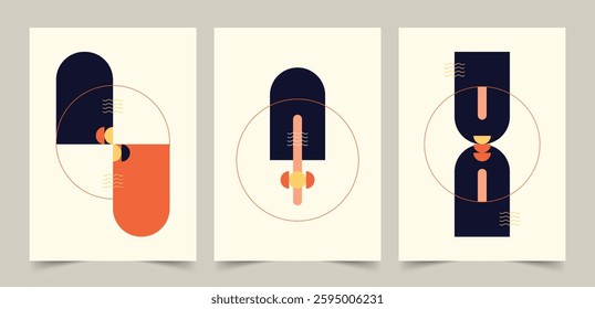 Abstract Geometric Prints, Geometric Shapes Background, Art posters. geometric shapes. Abstract. Set of vector illustration